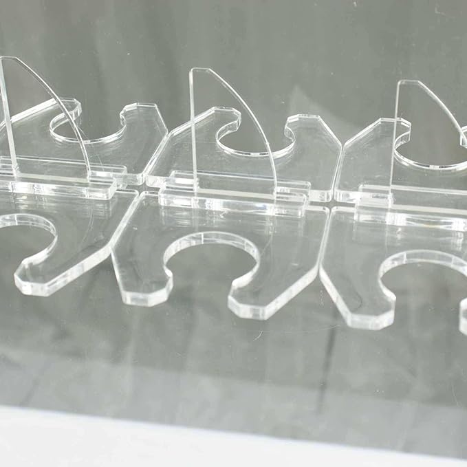 Tableclothsfactory 20 Pack | 3" Clear Acrylic Glass Holder Hooks for Double Side Display On Champagne Rack Stand-Ruum Studio Home