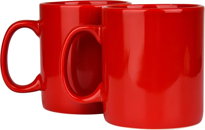 30oz Super Large Ceramic Coffee Mugs Large Handles Set of 2 (Red)-Ruum Studio Home