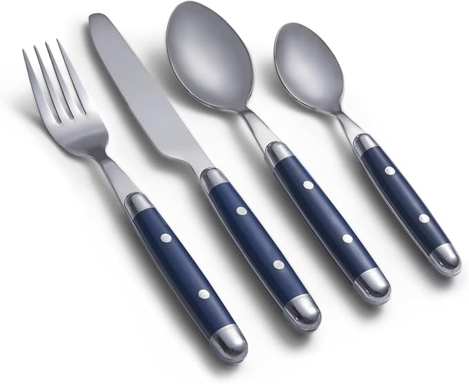Cambridge Silversmiths, Blue, Jubilee Flatware, Service for 4, 16 Piece Set, Dorm Room Essentials, First Apartment-Ruum Studio Home
