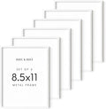 HAUS AND HUES 8.5x11 White Metal Picture Frames - Features Premium Aluminum, Shatterproof Plexiglass - Perfect for Diplomas, Documents, Certificates (8.5x11 in, White, Set of 6)-Ruum Studio Home