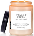 M&SENSE Vanilla Soy Candles, Large 2 Wick Jar Candle 19.4oz, 110 Hours Burning Time, 100% Natural Organic Soy Wax, Relaxing Aromatherapy Scented Candle, Housewarming Gift for Women and Men-Ruum Studio Home