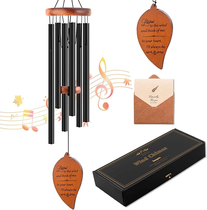 Memorial Sympathy Wind Chimes, Sympathy Gift Baskets in Memory of a Loved One Mother Father for Memorial/Bereavement/Condolence, 30" Wooden-Ruum Studio Home