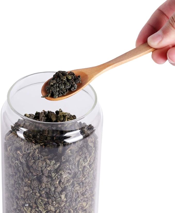 Glass Tea Canister, 25 FL OZ/ 750ml Bulk Food Storage Jar with Airtight Acacia Lid, Glass Food Container for Loose Leaf Tea, Coffee Bean(6 inch high)-Ruum Studio Home