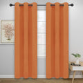 Easy-Going Blackout Curtains for Bedroom, Solid Thermal Insulated Grommet and Noise Reduction Window Drapes, Room Darkening Curtains for Living Room, 2 Panels(42x84 in, Orange)-Ruum Studio Home