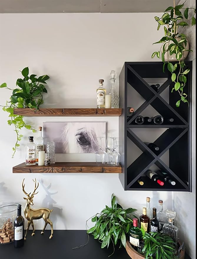 joelsantiques 30 Inch Wooden Floating Shelves for Wall - 30x9x2 in - Made of Natural Wood - Long Heavy Duty Rustic Wall Shelves for Bedroom - Perfect for Living Room, Kitchen - Medium Brown-Ruum Studio Home