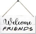 Welcome Friends Decor Sign, Hanging Wood Sign Home Decorative, Printed Wood Wall Art Sign, Friends Welcome Sign, Front Door Wall Decor, Welcome Friends Door Sign Porch Decor 12 * 6inch-Ruum Studio Home