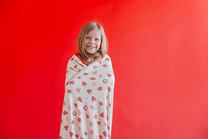 Copper Pearl Jumbo 3-Layer Baby Blanket: Soft Quilts for Boys & Girls | Breathable, Cozy Toddler Blanket | Newborn Quilt | 46x46 Premium Polyester/Rayon | Strawberry-Ruum Studio Home