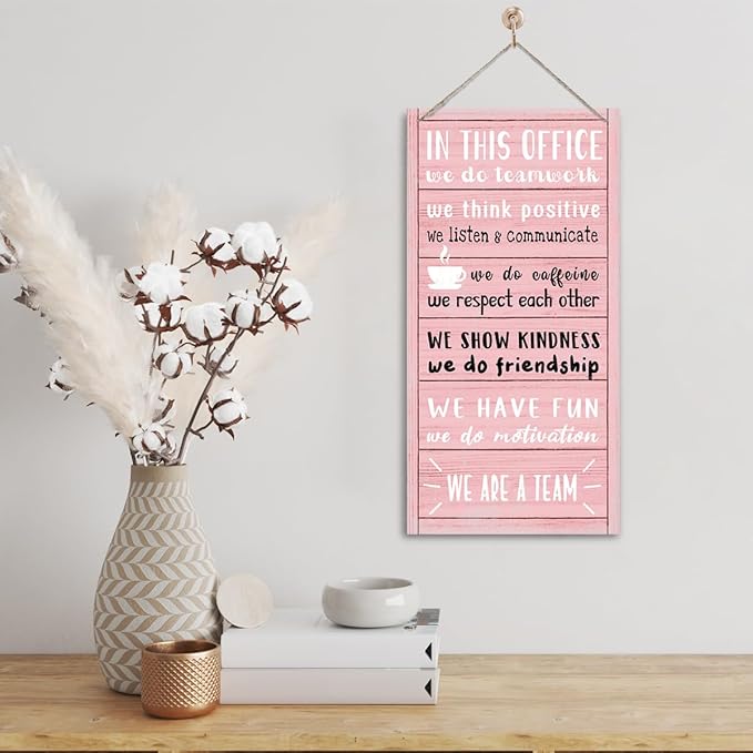 We Are A Team Office Signs Decor, In This Office Sign, Hanging Wood Sign Office Décor, Motivational Quotes Wall Décor, Office Wall Art, Human Resources Office Wall Décor, Team Gift, Gift for Leader F1-Ruum Studio Home