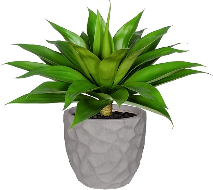 Fake Plants Artificial Agave Plants Indoor, UV Resistant Fake Agave Planters Outdoor Decorating.Artificial Plants for Outdoors Decor(1Pack,22') Spring Decorations for Home-Ruum Studio Home