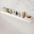 Rustic Elm Wood Floating Shelves - 72'' W x 8" D Wall Mounted Mantel Shelf with Invisible Bracket, Large Long Storage Shelves for Living Room, Bedroom, Kitchen, Bathroom, White Wash-Ruum Studio Home