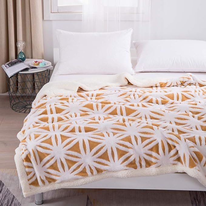 UKELER Yellow Sherpa Fleece Blanket Ultra Plush Lightweight Throw Blankets Cozy Soft Luxury Blanket for Couch Bed 60'' x 50''-Ruum Studio Home