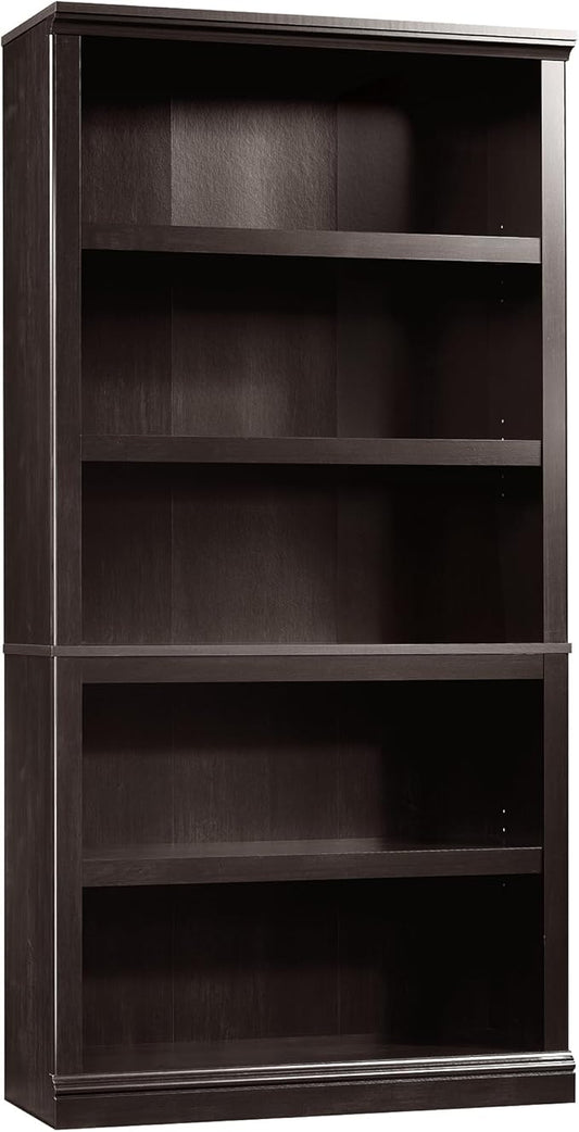 Sauder Miscellaneous Storage 5 Bookcase/Book Shelf, L: 35.28" x W: 13.23" x H: 69.76", Estate Black-Ruum Studio Home