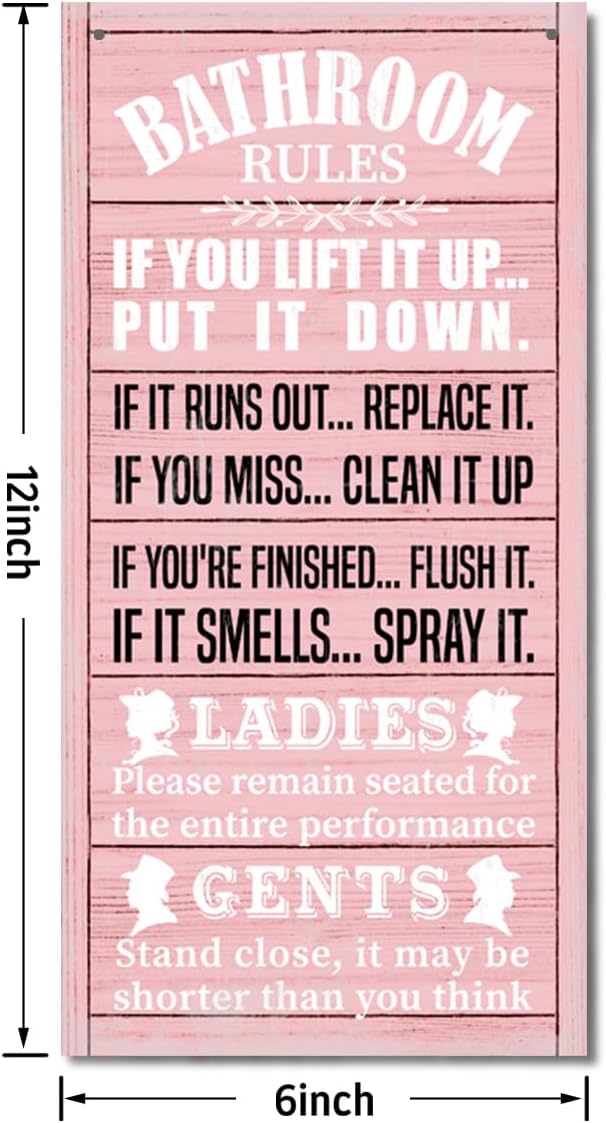 Rustic Bathroom Decor, Western Bathroom Decor, Funny Bathroom Signs Wall Decor, Bathroom Decor, Farmhouse Bathroom Decor, Country Bathroom Decor, Bathroom Signs, Bathroom Rules Wall Décor F1-Ruum Studio Home