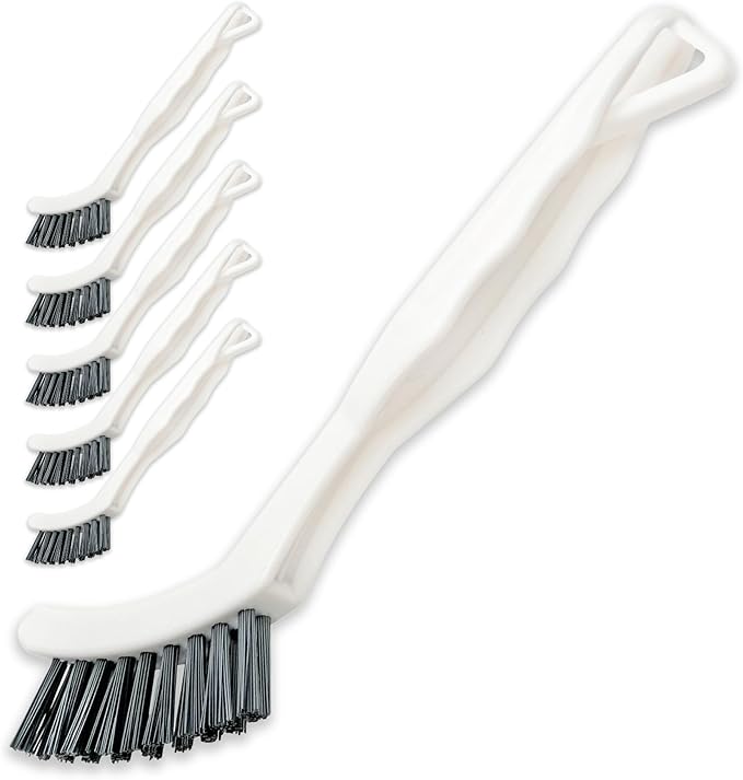 6-Pack Grout Cleaner Brush Scrub Set - Stiff Bristle Scrubbing & Detail Cleaning Brushes for Household Use on Bathtub, Shower, Kitchen, Tile Floors, Sink, Grooves, Window Tracks, Drains-Ruum Studio Home