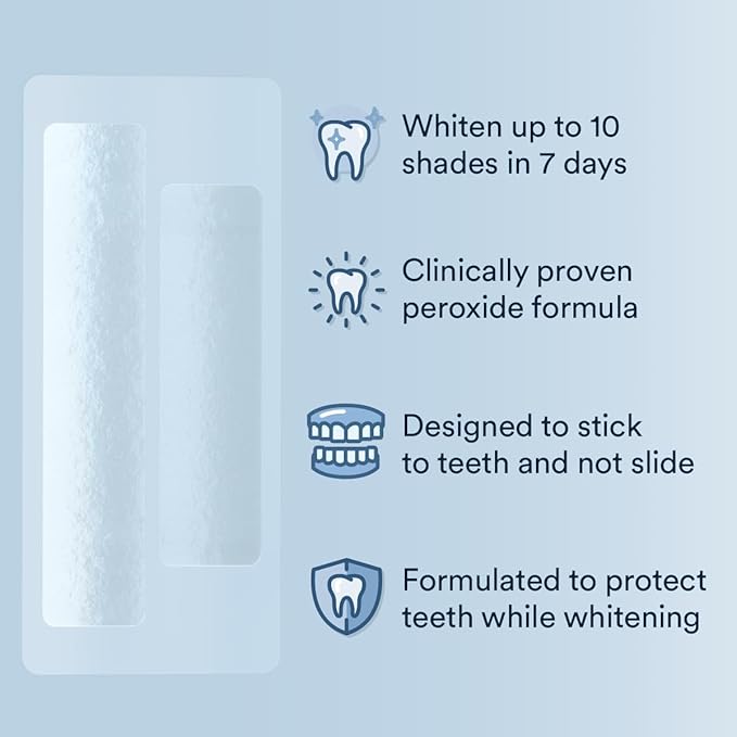 Auraglow Teeth Whitening Strips, Sensitive Whitening Strips, 14 Whitening Treatments, 8% Hydrogen Peroxide with Nano Hydroxyapatite (nHAp) to Reduce Sensitivity and Protect Enamel, 28 Strips, Mint-Ruum Studio Home