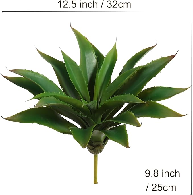 JUSTOYOU Large 12.5" Artificial Succulents Aloe Plants Real Touch Fake Flowers Unpotted for Home Wedding Festival Arrangement (1, Green)-Ruum Studio Home