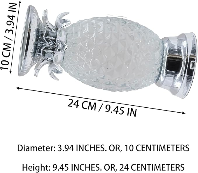 YAKii 9.5" Pineapple LED Color Changing Shine Lamp,Swirling Water Waves Lamp Kid Safe Battery/USB Cable Operated,Table Lamp Candle Holder Table Decoration Silver-Ruum Studio Home