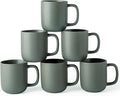 AmorArc 14oz Coffee Mugs Set of 6, Ceramic Coffee Mugs with Large Handle & Wavy Rim for Latte/Hot Cocoa/Tea, Stylish Coffee Mugs for Men Women. Oven,Dishwasher&Microwave Safe, Reactive Glaze-Ruum Studio Home