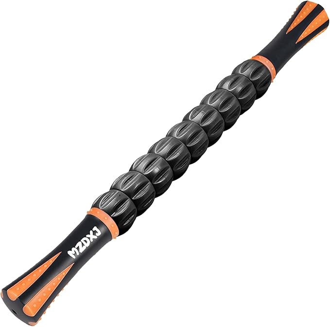 Muscle Roller Stick for Athletes -Roller Massager for Myofascial Pain Relief - Handheld Physical Therapy & Recovery Tool(Orange black-18 inch)-Ruum Studio Home