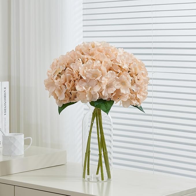 8pcs Fake Flowers Silk Hydrangea Artificial Flowers Bouquets Faux Hydrangea Stems for Home Table Centerpieces Wedding Party Decoration-Ruum Studio Home