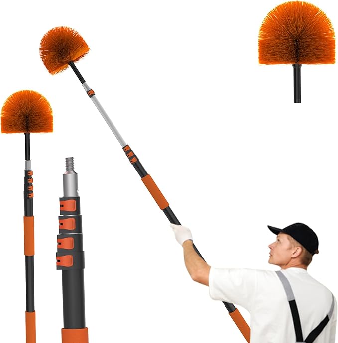 30FT (36FT Reach) Cobweb Duster with Extension Pole, Spider Web Brush for Cleaning Extendable, Professional Ceiling and Corner Dusters for Outdoor Indoor Use-Ruum Studio Home