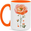 Ranunculus Lover Accent Mug, Novelty Flower Themed Coffee Cup 11oz 15oz, Customized Ranunculus Floral Mug With Name, Personalized Flower Decorative Cup, Gift For Birthday-Ruum Studio Home