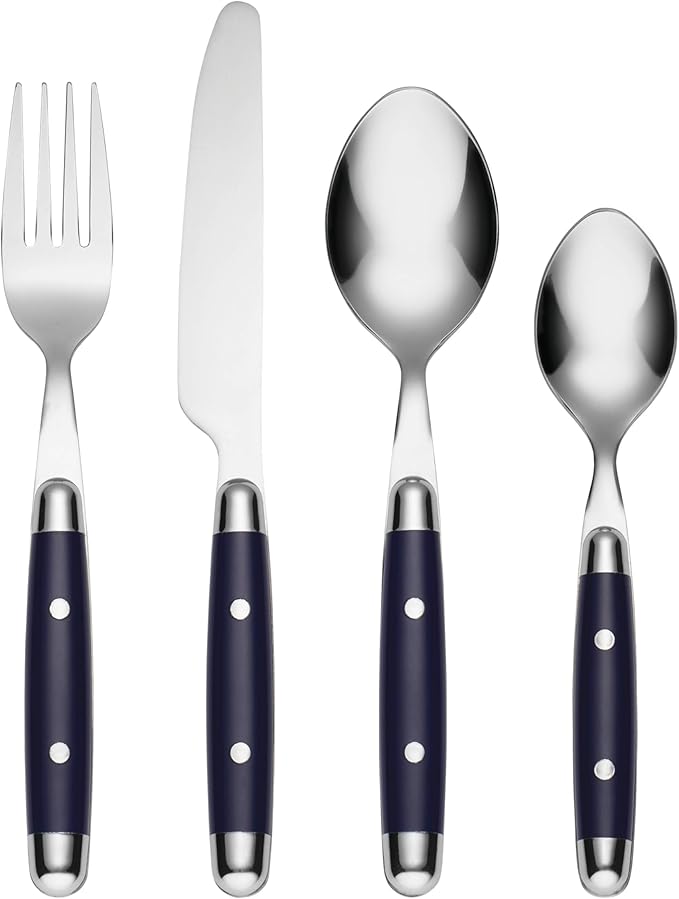 Cambridge Silversmiths, Blue, Jubilee Flatware, Service for 4, 16 Piece Set, Dorm Room Essentials, First Apartment-Ruum Studio Home