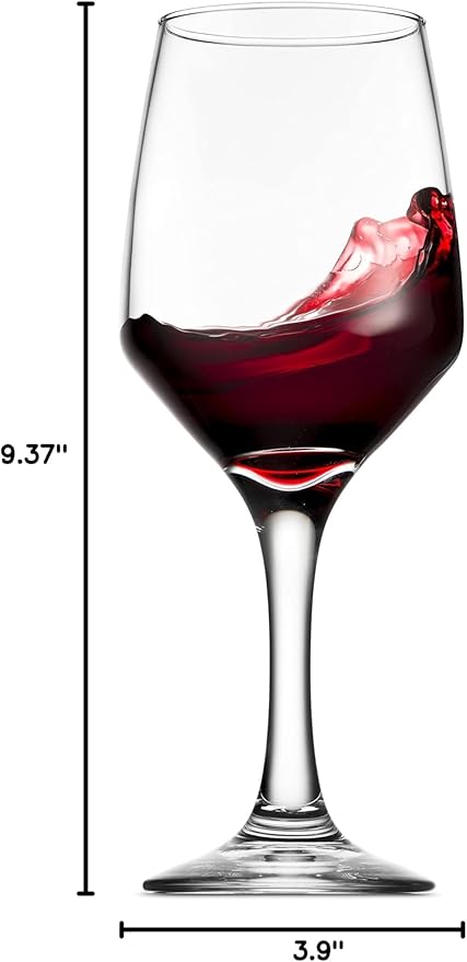 Godinger Wine Glasses, Italian Made Red Wine Glasses, Wine Glass, Stemmed Drinking Glasses, Glass Cups - Made in Italy, 15oz, Set of 4-Ruum Studio Home