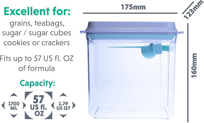 BopTop (1pc - 1700ml) Airtight Food Storage Container – Mechanical Silicone Seal Canister - BPA-Free - 1.79Qt-Ruum Studio Home