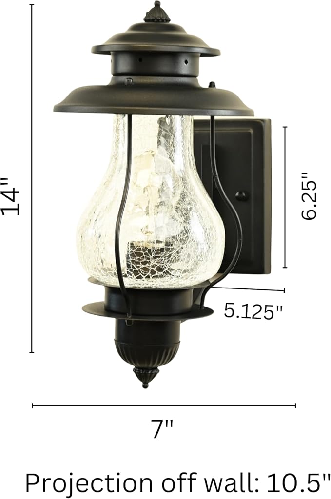Muskoka Lifestyle Products Outdoor Weatherproof Wall Sconce Lantern, Rustic Porch Light Fixture, Farmhouse Wall Sconce Entryway Light-Ruum Studio Home