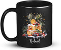 Personalized Christmas Decorative Mug - Fruit Cake Design Coffee Cup for Cake Lovers - Customized Black 11oz/15oz Cup for Daughter-Ruum Studio Home