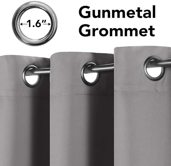 H.VERSAILTEX Three Pass Microfiber Blackout Thermal Insulated Grommet Panels Window Curtains/Drapes (Set of 2,52 x 96 Inch,Dove Gray)-Ruum Studio Home