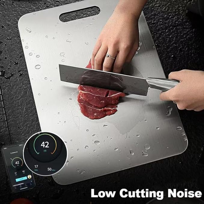 Katuchef Titanium Cutting Board 2025 New Upgrade Pure Titanium Cutting Boards for Kitchen Double Sided Cutting Boards Non Toxic,Hygiene Durable Chopping Board Suitable for Dishwasher Safe(13.38*9.05)-Ruum Studio Home