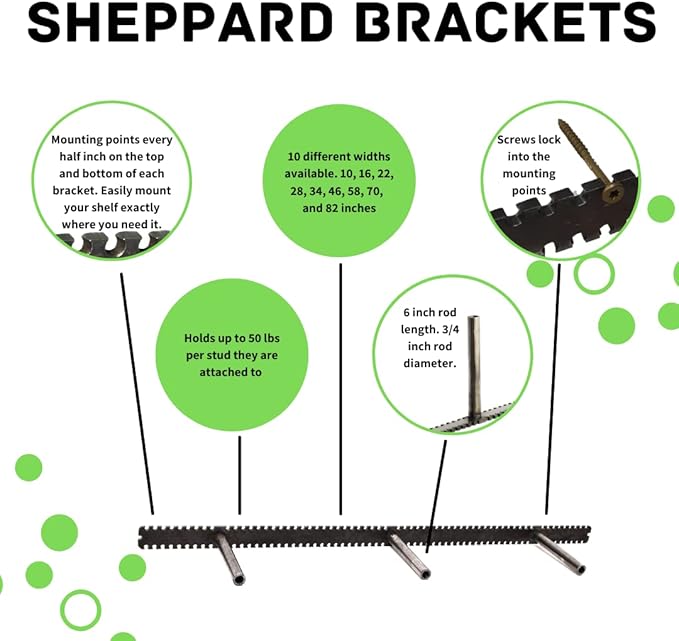 Floating Shelf Brackets - Sheppard Brackets - Easy Install - Heavy Duty (34 inch)-Ruum Studio Home