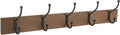 Amazon Basics Rectangular Farmhouse Wall-Mounted Coat Rack with Storage Hooks, 5 Hooks, Barnwood-Ruum Studio Home