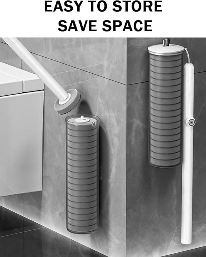 Disposable Toilet Brush&Holder with 18pcs Refills Pads, Toilet Cleaning Kit System,Toilet Bowl Cleaner Wand Holder and Set (1 Wand+1 Caddy+18 Refills)-Ruum Studio Home