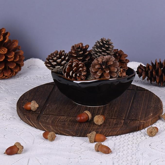 6" Blue Ceramic Decorative Bowl, Entryway Table Decor Pottery Key Bowl, Candy Dish, Salad Bowl, Blue Decor Small Jewelry Trinket Dish for Bedroom, Centerpiece, Bedside Table, Living Room Decor-Ruum Studio Home