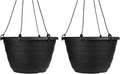 The HC Companies Wrapt Hanging Planters - Lightweight Plant Pot Hanger for Hanging Plants, Vegetables & Herbs - Outdoor & Indoor Hanging Basket for Plants (13" Black, Pack of 2)-Ruum Studio Home