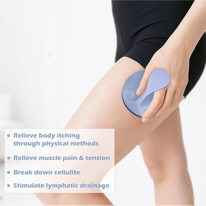 Lymphatic Massage Roller for Cellulite Remover Body Sculpting - Handheld Cellulite Massage Tool for Body Bloat Blood Circulation Lymphatic Drainage Blue-Ruum Studio Home