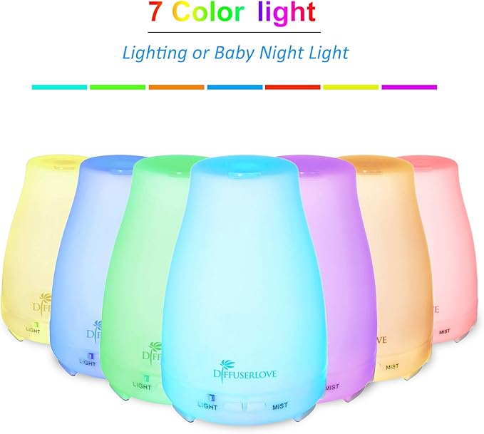 Diffuserlove Diffuser 2 Pack Essential Oil Diffuser 200ML Remote Control Ultrasonic Aromatherapy Diffuser Mist Humidifiers for Bedroom Office Yoga-Ruum Studio Home