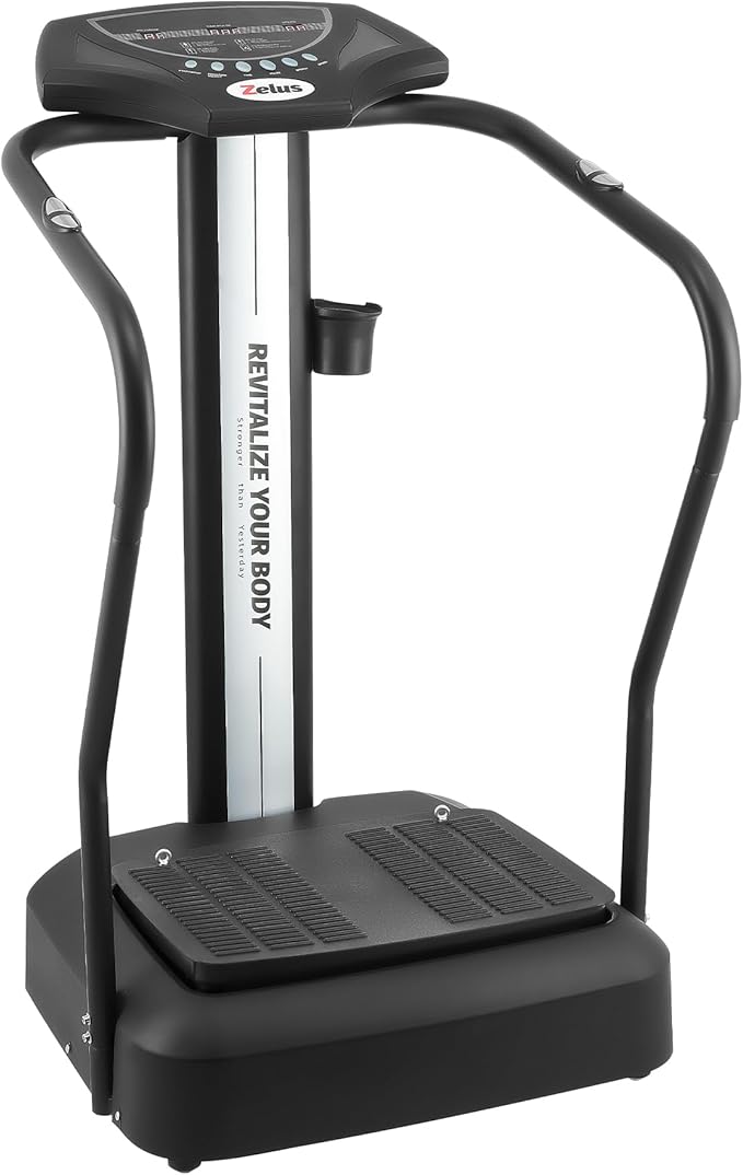 ZELUS Whole Body Vibration Plate, 500W Vibration Plate Exercise Machine with 99 Levels 3 Preset Modes & 2 Resistance Bands, Training Fitness Vibration Platform Machine for Home Gym with 330lb Capacity-Ruum Studio Home