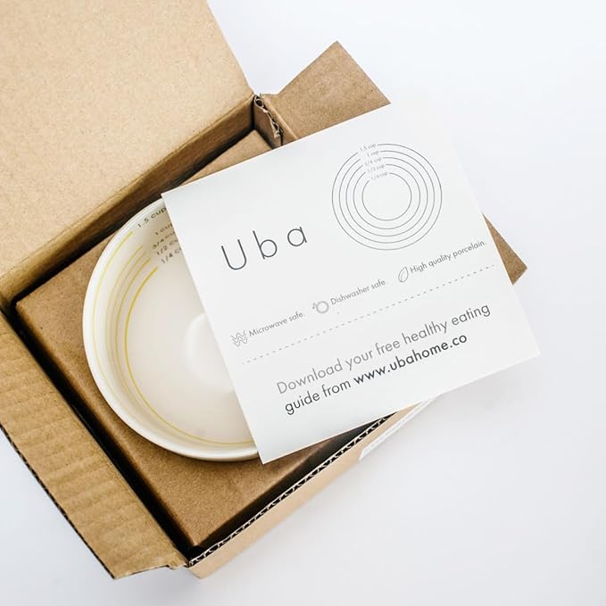 Uba Portion Control Bowl (Porcelain) for Measuring, Bariatric Diet, Diabetes (4 Pack)-Ruum Studio Home