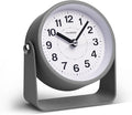 Analog Alarm Clock, Silent Non-Ticking Quartz Movement, Battery-Operated with Snooze & On-Demand Light, Easy to Set Gentle Wake Bedside Desk Clock, Ideal for Home, Travel, Office (Gray)-Ruum Studio Home