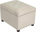 Joveco Storage Ottoman, 24" Fabric Rectangle Tufted Bench Foot Rest Stool for Living Room Bedroom, Beige-Ruum Studio Home