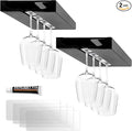 2PC Black Wooden Hanging Wine Glass Rack - Wall Mount Stemware Holder 25.3x11x2 cm - Space Saving Bar Organizer for Kitchen, Dining Room Home Decor (2pc)-Ruum Studio Home