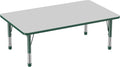Factory Direct Partners FDP Rectangle Activity School and Classroom Kids Table (36 x 60 inch), Toddler Leg, Adjustable Height 15-24 inches - Gray Top and Green Edge-Ruum Studio Home