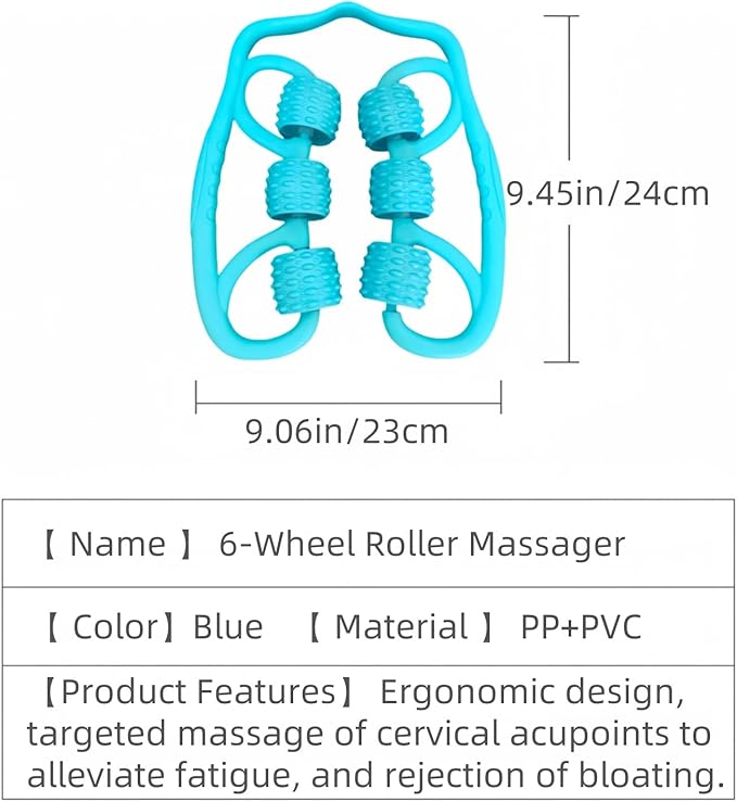 Leg Cellulite Massage Tool，Anti-Cellulite Deep Fascia Massager for arm and Forearm ，Muscle Roller with 6 Wheel, Muscle Recovery and Blood Circulation Tool，Pain Relief for Calves,Thigh,Neck-Ruum Studio Home