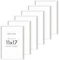 HAUS AND HUES 11x17 White Metal Picture Frames - Features Premium Aluminum, Vertical & Horizontal Hang, Shatterproof Plexiglass - Perfect for Home, Room, Office (11x17 in, White, Set of 6)-Ruum Studio Home