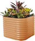 Vego garden 32" Extra Tall Raised Garden Bed Kits,4 in 1 Modular Raised Planter Box for Vegetables Flowers Fruits Oval Metal Raised Garden, Terra Cotta-Ruum Studio Home