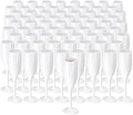XUWAIDSGN Acrylic Champagne Flutes Toasting Glasses Unbreakable Mimosa Bar Reusable Wine Glasses Vintage Champagne Flutes Stemmed Drinking Cups 5.4 OZ for Christmas Birthday (100, white)-Ruum Studio Home